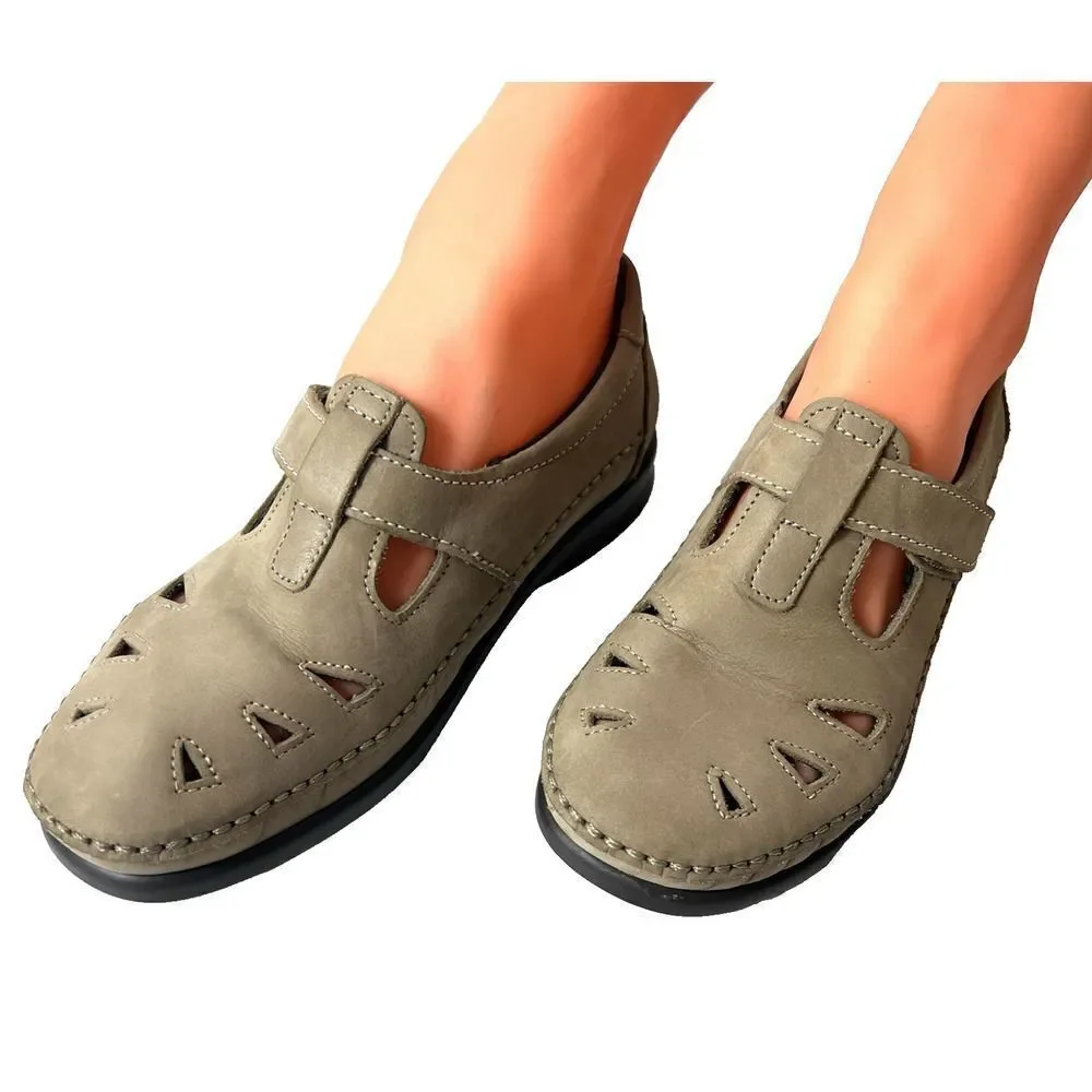 SAS Tripad Comfort Beige Leather Flats Slip On Shoes Womens 6.5 M Comfort Casual